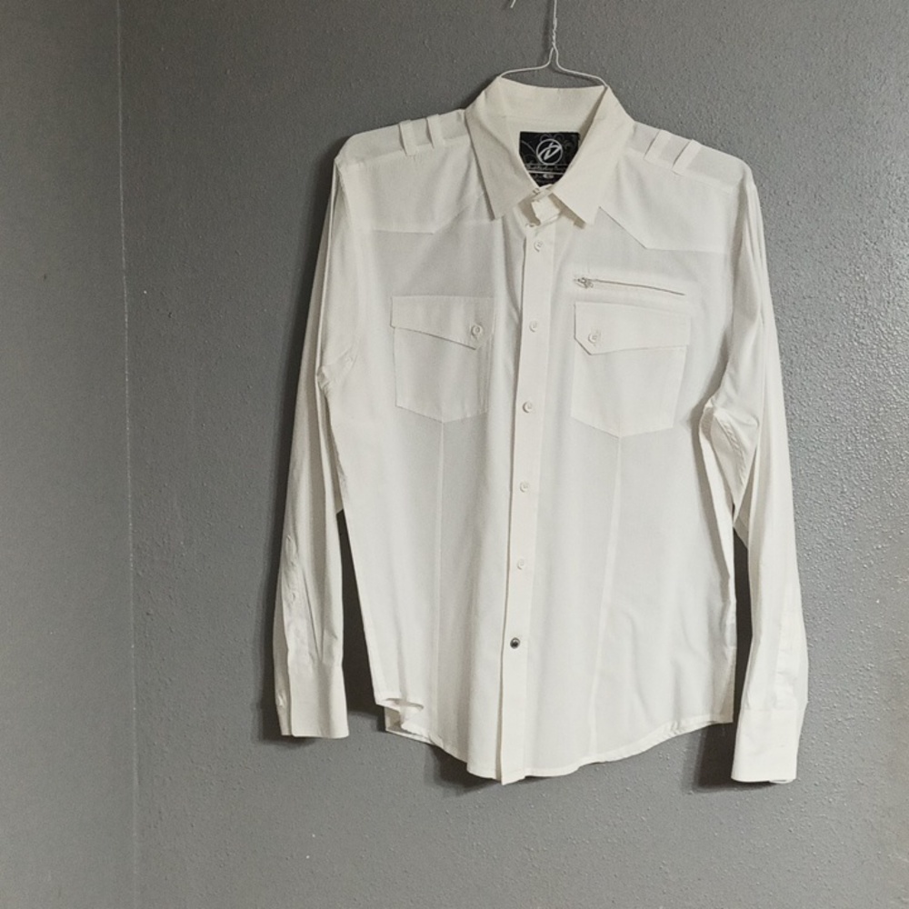 Drill Clothing Company White Button Down Shirt Size Large